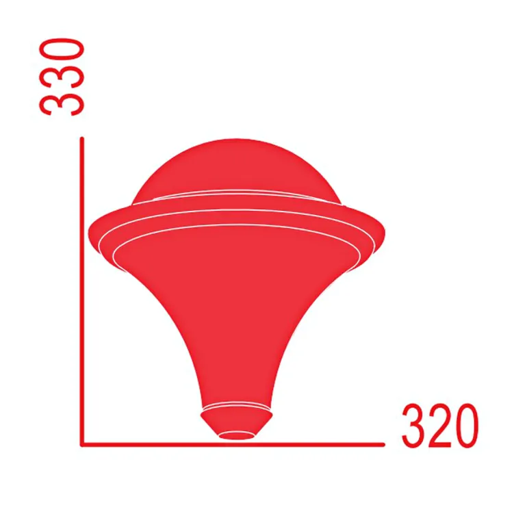 Sockelleuchte mit Polykarbonatglas Dallas