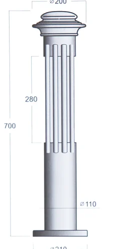 Sockelleuchte: Stablaterne mit Opalglas PS 0.70