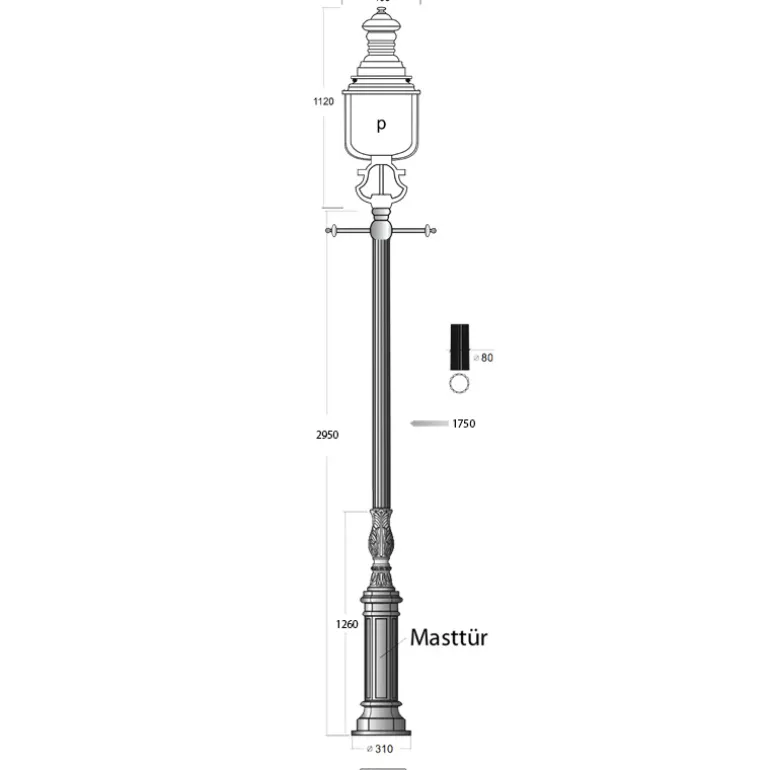 Standleuchte Hamburg 32.4L S2K.L-600