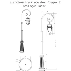Standleuchte mit Bischofsstab Place des Vosges 2