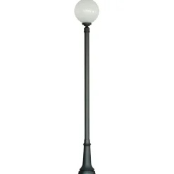 Standleuchte mit Echtglaskugel und glattem Mast