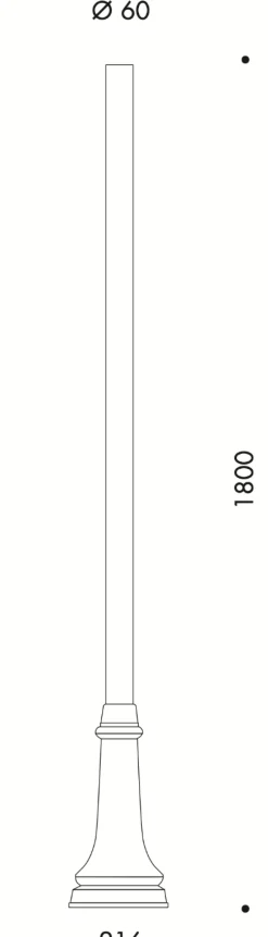 Standleuchte mit Echtglaskugel und glattem Mast