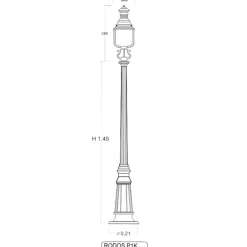 Standleuchte mit Guss-Mast Hamburg 30.Rodos P