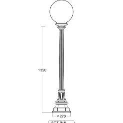 Standleuchte mit Kugelaufsatz SOT P1K.02