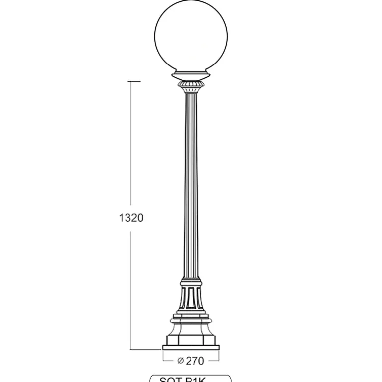 Standleuchte mit Kugelaufsatz SOT P1K.02