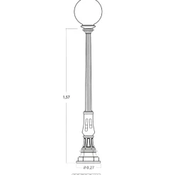 Standleuchte mit Kugelaufsatz SOT P1K.02