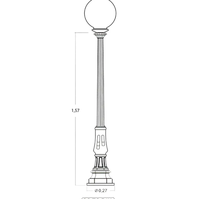 Standleuchte mit Kugelaufsatz SOT P1K.02