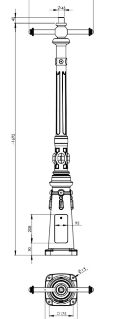Standleuchte mit Leitereisen und Laterne Hamburg.31