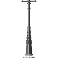 Standleuchte mit Leitereisen und Glasmantellaterne Hamburg.43