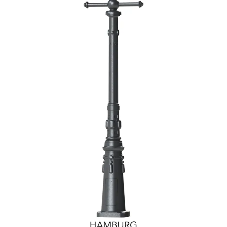 Standleuchte mit Leitereisen und Glasmantellaterne Hamburg.43