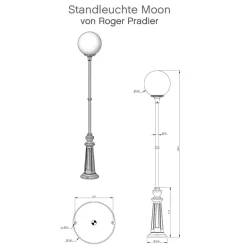 Standleuchte Moon mit Acrylglaskugel