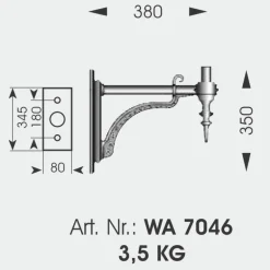 Stattliche Wandleuchte aus Schmiedeeisen WL 3564