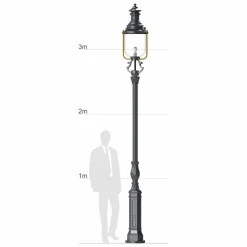 Straßenlaterne mit Guss-Mast Hamburg 32 S2K.L