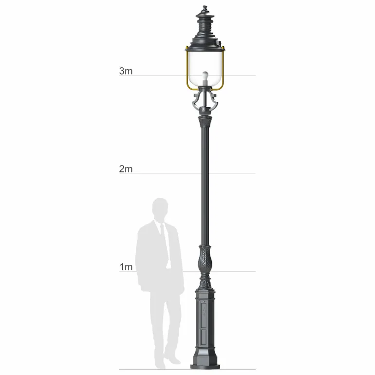Straßenlaterne mit Guss-Mast Hamburg 32 S2K.L