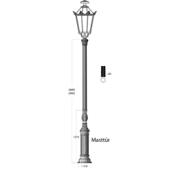 Straßenlaterne mit Schinkelleuchte S2KL.73