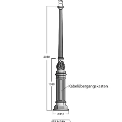 Straßenlaterne mit Schinkelleuchte S2MP1K.73
