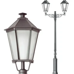 Straßenlaterne mit Zierarm S2P3.T22.63TL