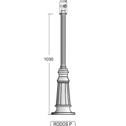 Säule RODOS P mit historischem Mastfuß 103 / 145 / 161 cm