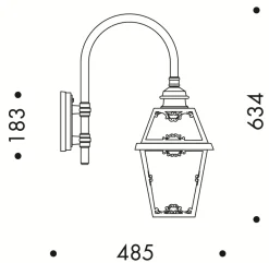 Traditionelle Außenlampe mit Jugendstil-Ornamenten