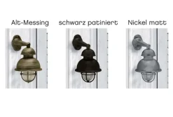Traditionelle Schiffswandleuchte N° 53/515 für außen aus Messing