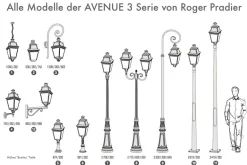 Traditionelle Wandleuchte Avenue 3 mit LED