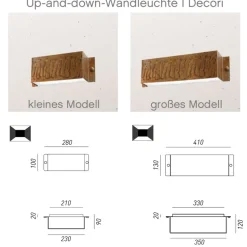 Up-and-down-Wandleuchte mit Kupferblende I Decori