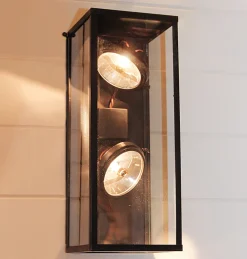 Vertikale zweiflammige Strahler-Wandleuchte Vitrine