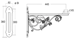Vierseitige Wandlaterne mit Zierarm Oppeln 52