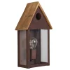 Vogelhaus-Wandleuchte mit Akazienholzdach Coucou MM