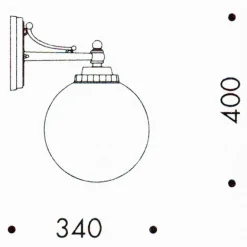 Wand-Kugelleuchte mit kurzem Ausleger