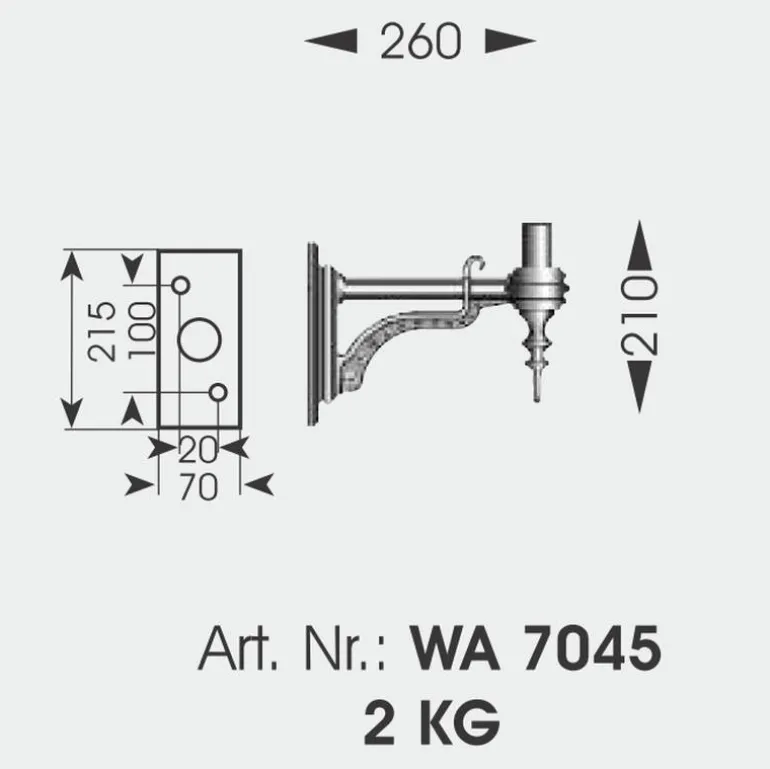 Wandlampe aus Schmiedeeisen WL 3475