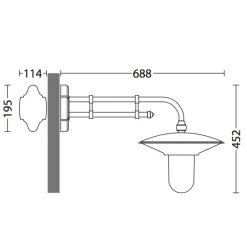 Wandlampe für Außen mit Doppelrohr-Wandarm