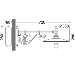 Wandlampe für Außen mit historischem Wandarm