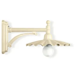Wandlampe für außen mit plissiertem Schirm