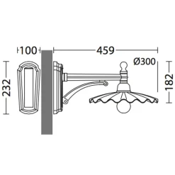 Wandlampe für außen mit plissiertem Schirm