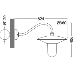 Wandlampe für außen mit Schwanenhals-Wandarm