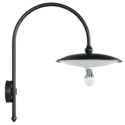 Wandlampe für außen mit schlichtem Bogenarm