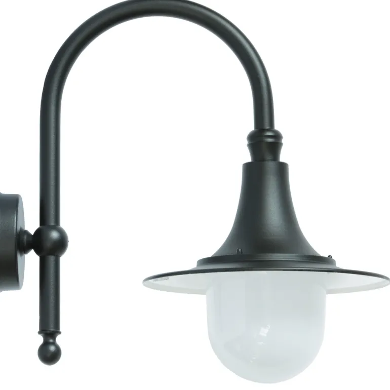 Wandlampe für außen mit tiefgezogenem Schirm