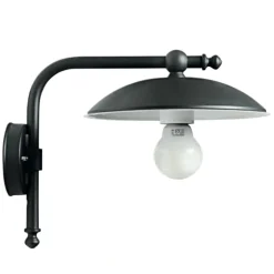 Wandlampe für außen ohne Glas mit rechtwinkligem Arm
