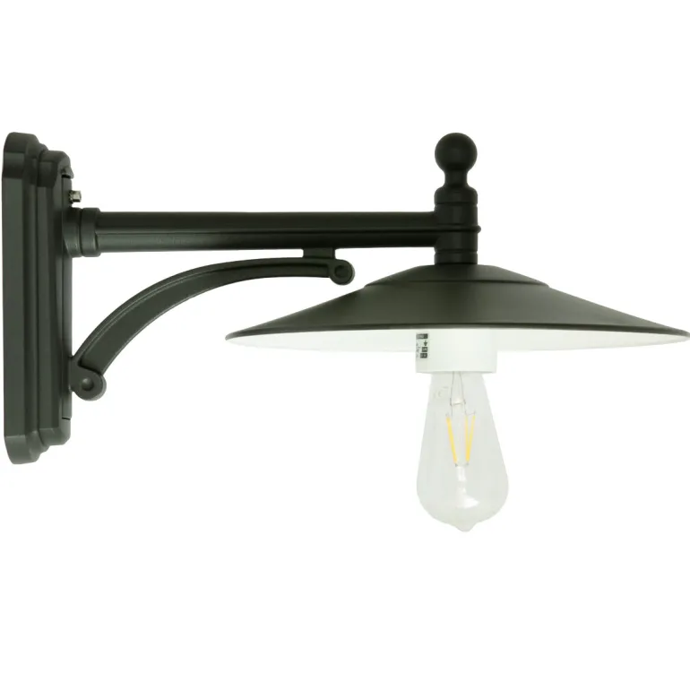 Wandlampe für außen ohne Glas mit Armstütze