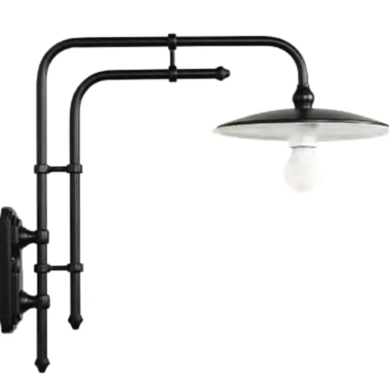 Wandlampe für außen ohne Glas mit Doppelrohrwandarm