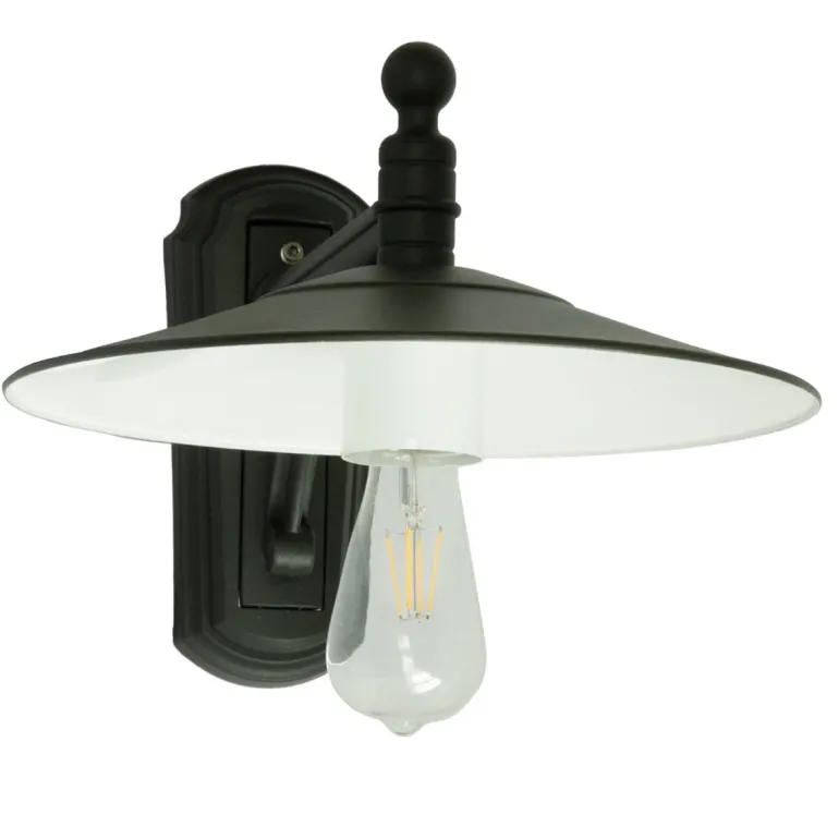 Wandlampe für außen ohne Glas mit Armstütze