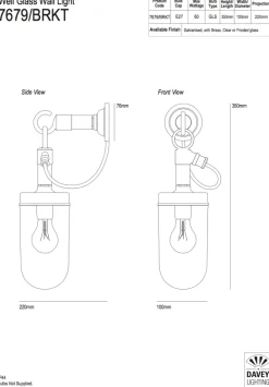 Wandlampe mit eingehängtem Leuchtenkörper 7679