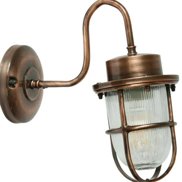 Wandlampe N° 563 aus Messing im Schiffsleuchten-Stil