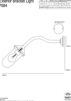 Wandleuchte aus Gusseisen oder Bronze 7684/GA/060C/C