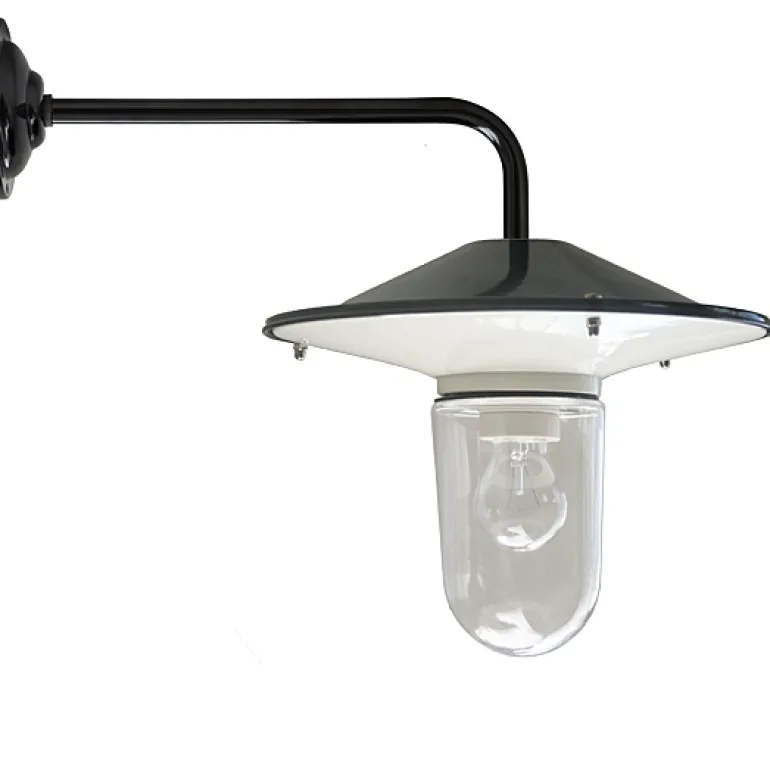 Wandleuchte Flensburg RO 130 mit Glassturz und Einrohr-Wandarm