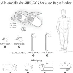 Wandleuchte für Außen mit Glaszylinder Sherlock