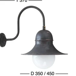 Wandleuchte für Außen Siegen Kupfer Patina W1600