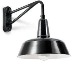 Wandleuchte im Fabrik-Design Berlin W340 mit Glas