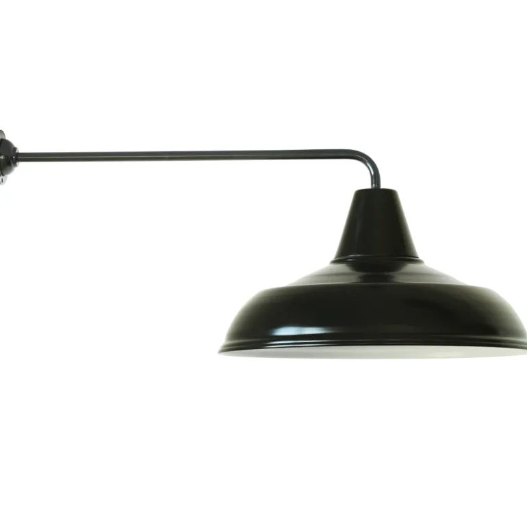 Wandleuchte im Fabrikstil mit langem Wandarm W490L (Ø 48 cm)